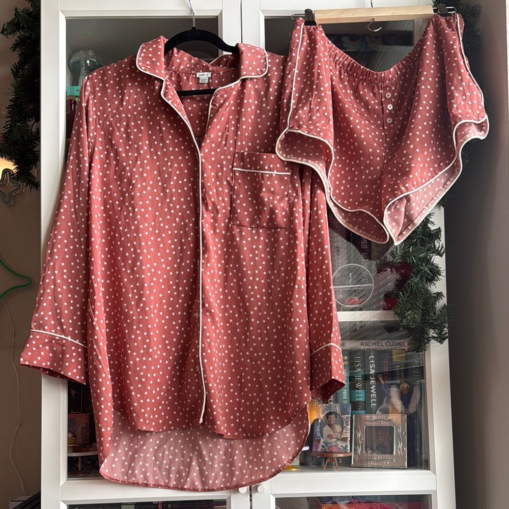 Aerie Red and White Pajama Set Intimates